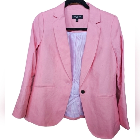 Talbots Classic Linen Blazer Nwot - Picture 7 of 7